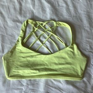 Neon yellow Free to be Wild lululemon sports bra - size 6